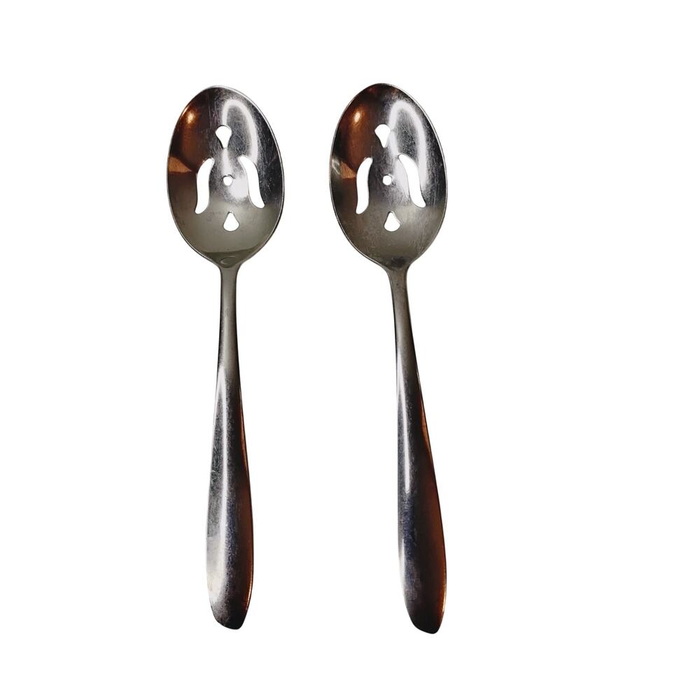 Imperial USA Stainless Glossy Slotted Serving Spoons Set  8 1/4"